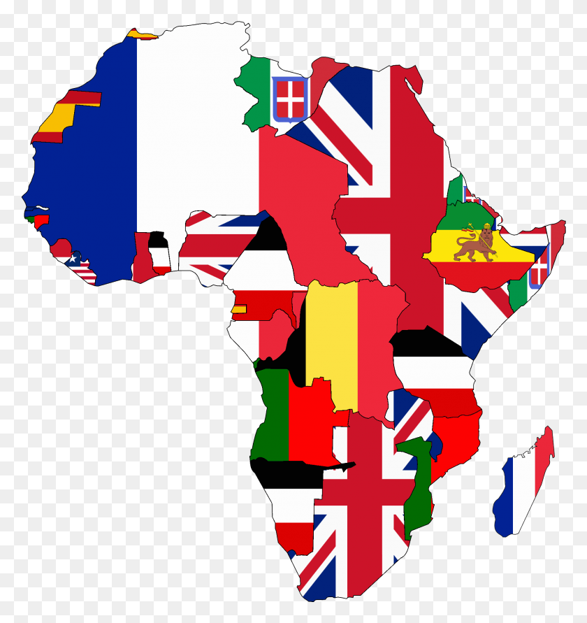 1899x2025 Flag Map Of Colonial Africa Colonial Africa Flag Map, Graphics, Modern Art HD PNG Download
