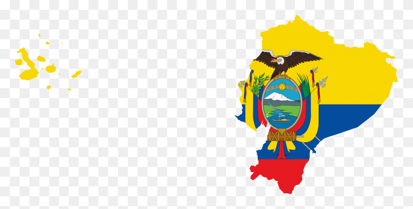 2321x1091 Flag Map Of Ecuador With Galapagos Islands Ecuador Capital City Map, Graphics, Poster HD PNG Download