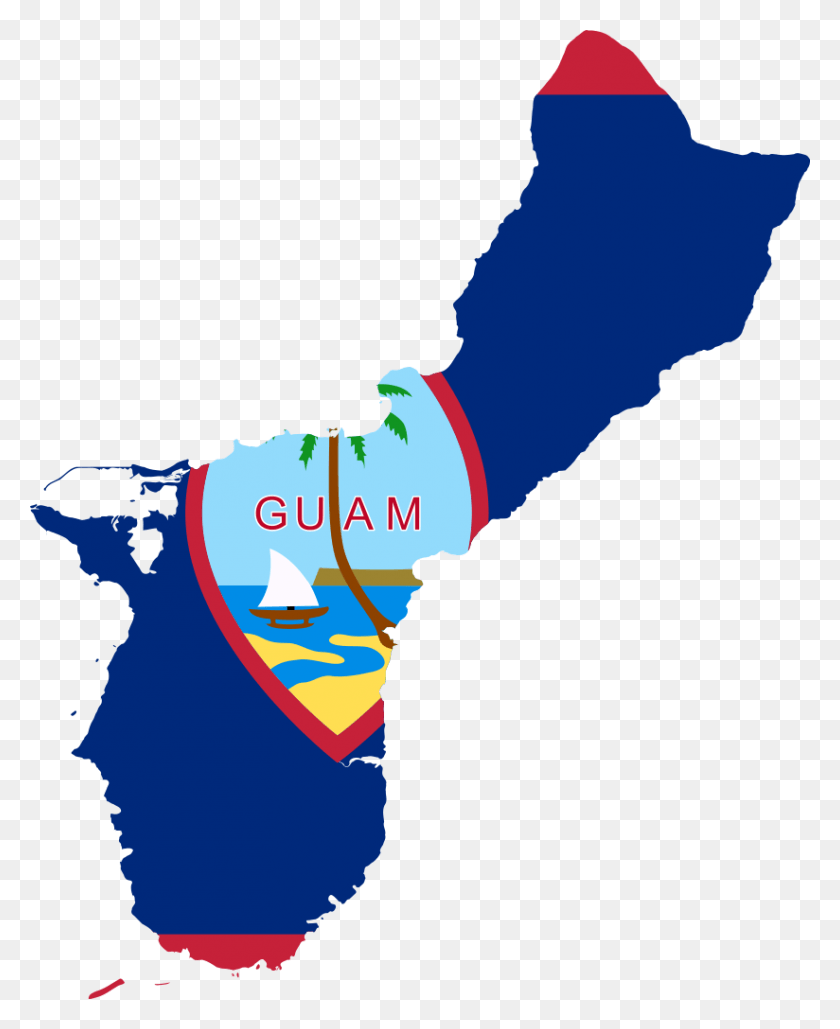 824x1024 Flag Map Of Guam Political Map Of Guam, Hand, Person, Human HD PNG Download