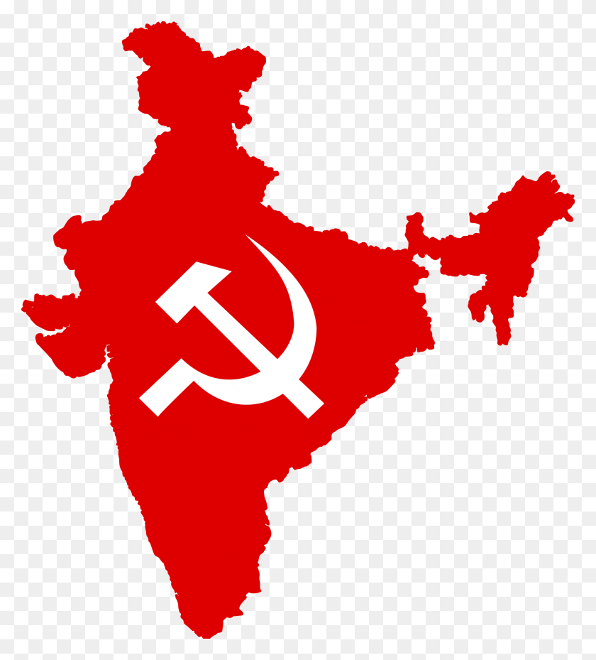 2000x2230 Флаг Карта Индии Коммунистическая Партия Индии, Символ, Рука, Человек Hd Png Скачать