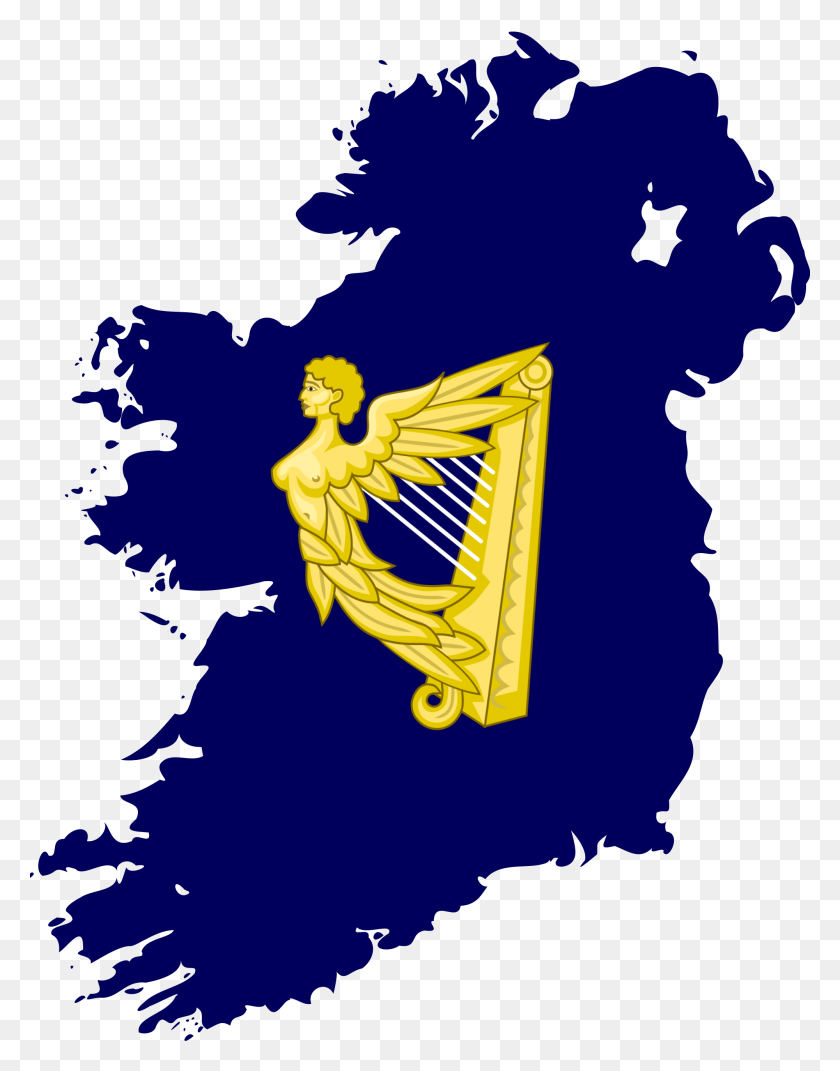 2000x2594 Flag Map Of Kingdom Of Ireland Map Of Ireland, Leisure Activities, Adventure, Musical Instrument HD PNG Download