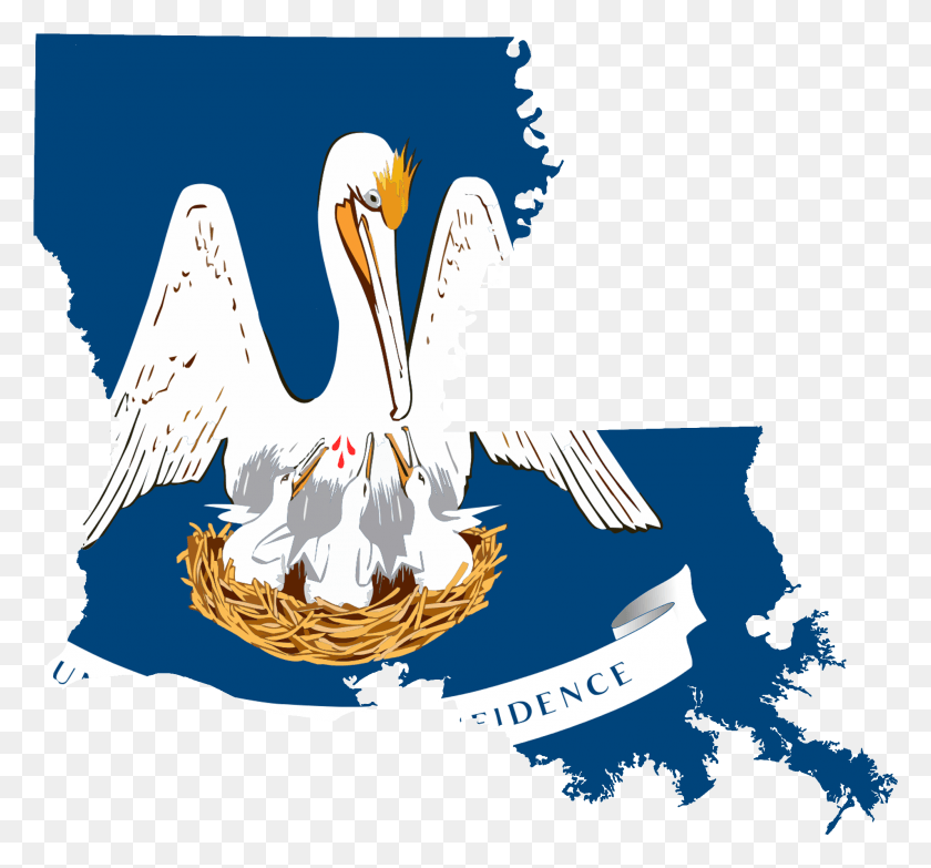 1908x1771 Flag Map Of Louisiana Accurate Louisiana Symbol, Bird, Animal, Poster HD PNG Download