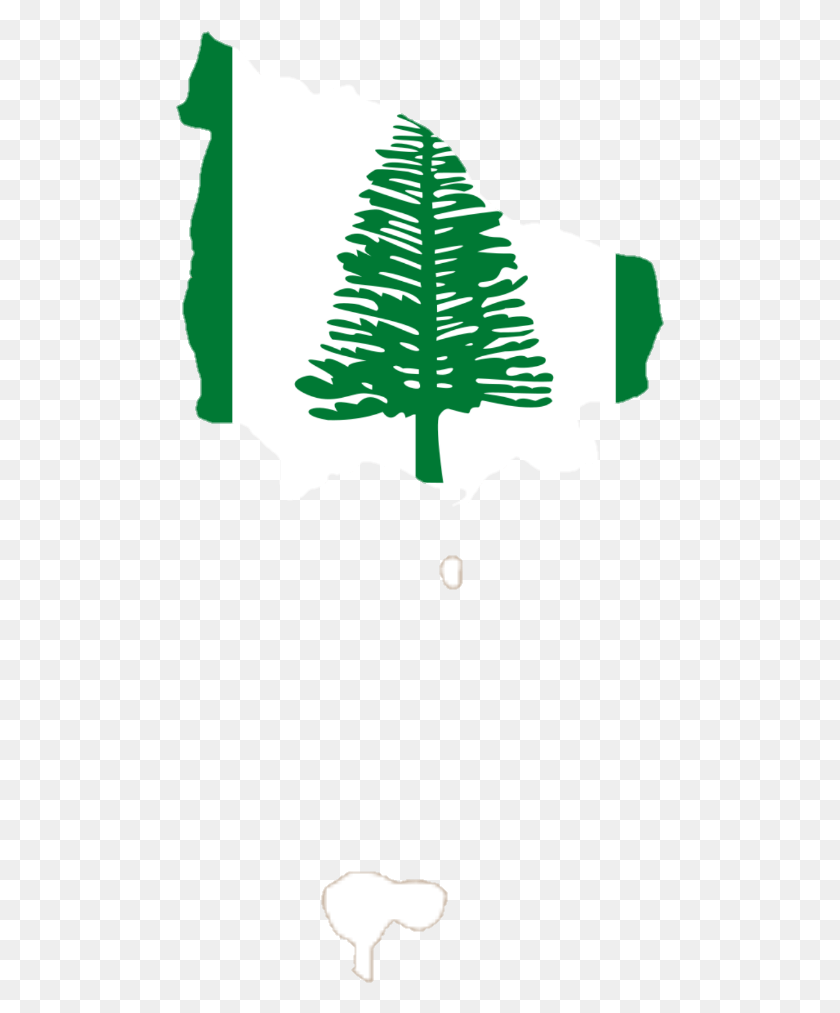 489x953 Flag Map Of Norfolk Island Norfolk Island Flag Map, Green, Plant, Tree HD PNG Download