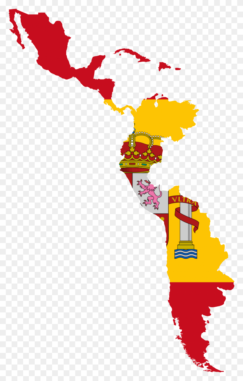 1490x2403 Flag Map Of Spanish Language In North America Latin America Map, Light, Torch, Person HD PNG Download