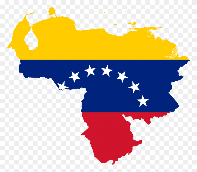 1000x862 Flag Map Of Venezuela Venezuela Flag Map, Symbol, Plot, Diagram HD PNG Download