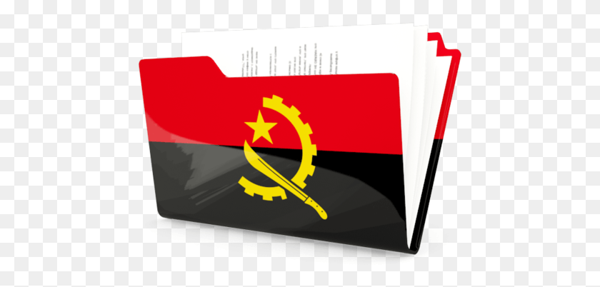 455x342 Flag Of Angola, Text, Symbol, Hand HD PNG Download