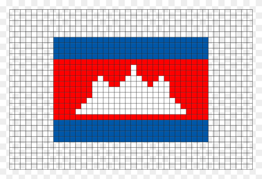 880x581 Флаг Камбоджи Pixel Art From Brikbook Car Logo Pixel Art, Pac Man, Text, Light Hd Png Download
