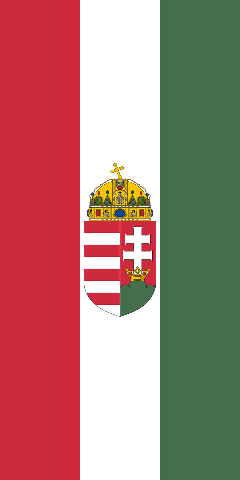 960x1920 Flag Of Hungary 1915 1918 1919 1946 Vertical Clipart Sticker PNG