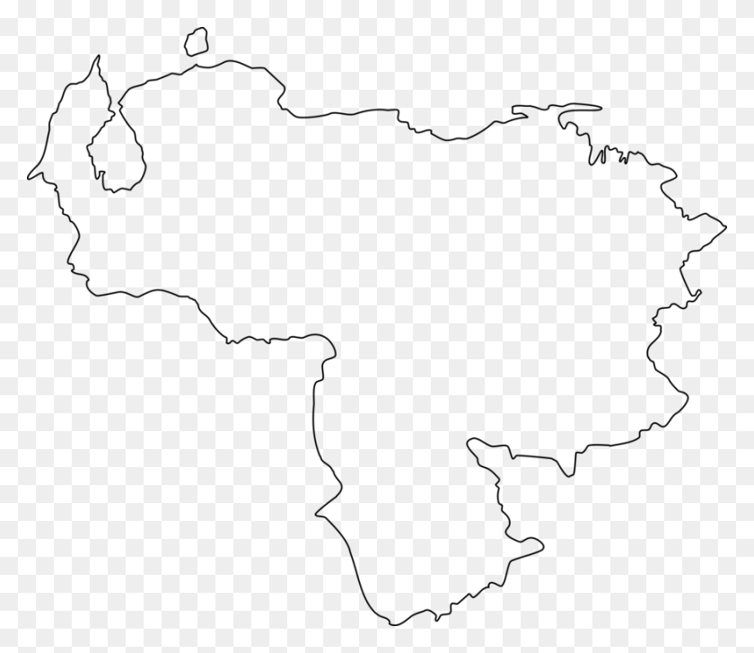 877x750 Flag Of Venezuela Mapa Polityczna Line Art Venezuela Map, Gray, World Of Warcraft HD PNG Download