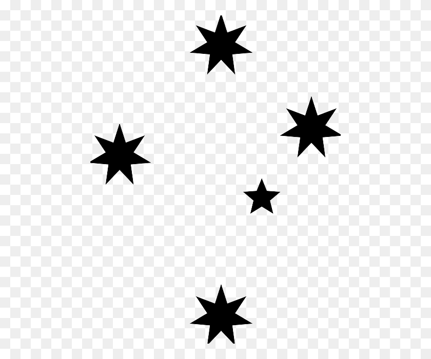 488x640 Flag Sign Black Science Geography Australia Star Southern Cross Svg, Symbol, Star Symbol HD PNG Download