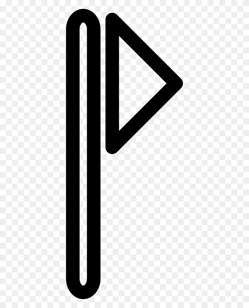 396x980 Flag Triangle On A Pole Outline Comments Sign, Logo, Symbol, Trademark HD PNG Download