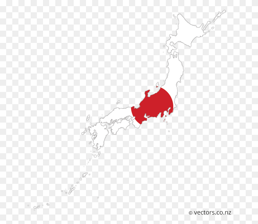 666x671 Flag Vector Map Of Japan Japan Map, Stain, Person, Human HD PNG Download