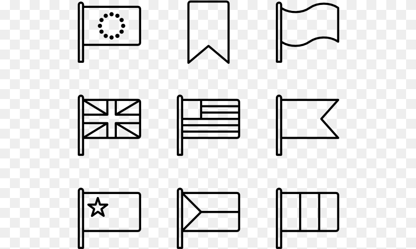 529x503 Flags Clipart Outline Flag Icon Bampw, Gray PNG