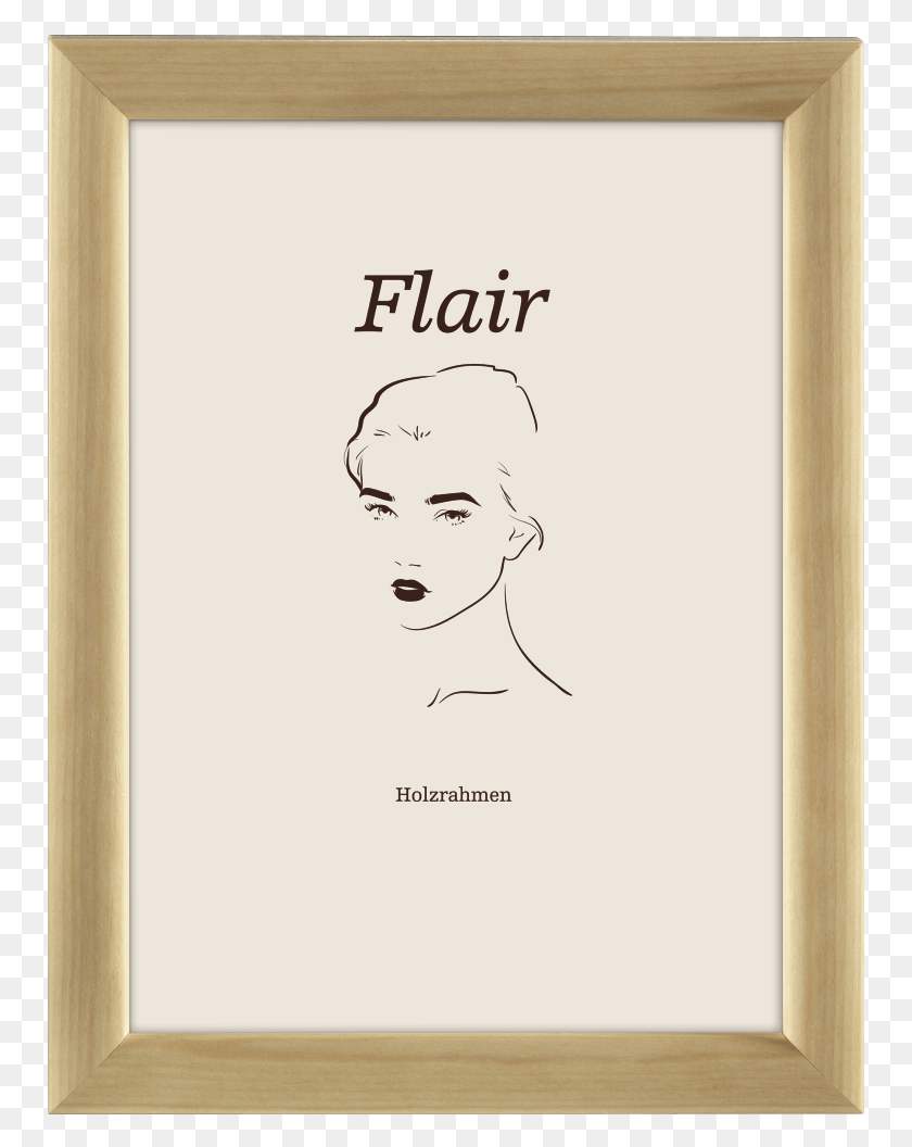 754x996 Flair 1 Wooden Frame Birch 10 X 15 Cm Picture Frame, Text, Face, Person HD PNG Download
