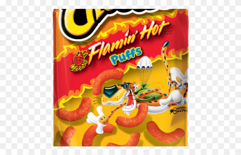 Загрузите эту потрясающую картинку Flamin Hot Cheetos Puffs, Еда, Реклама