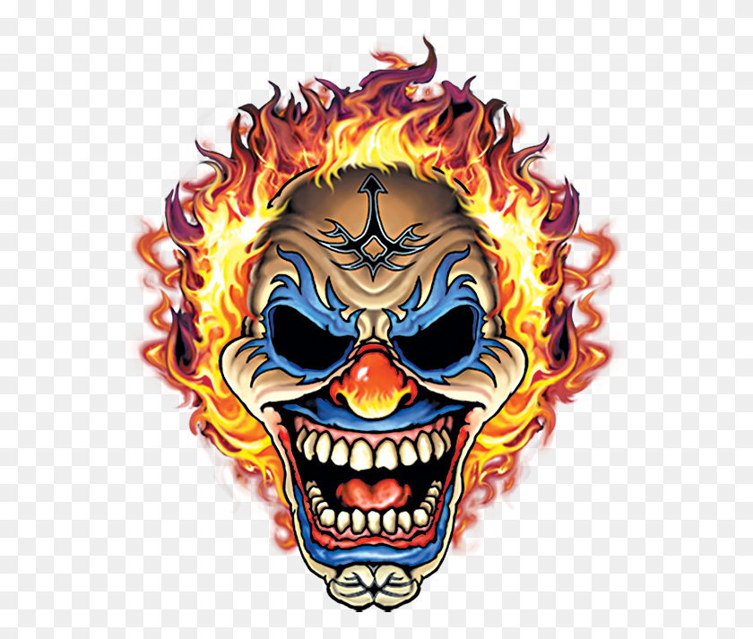 565x653 Flaming Clown Skull Sugar Skull Clown, Fire, Flame, Leisure Activities HD PNG Download