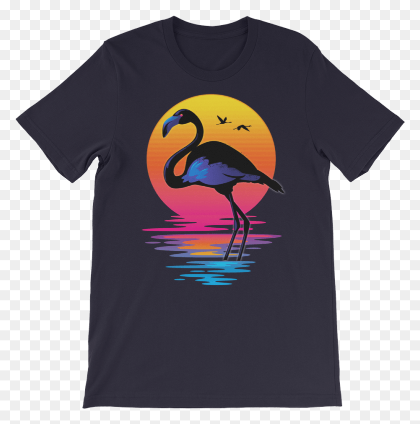 930x939 Descargar Png Flamingo Camiseta Gráfica Edición Limitada Akade Wear Neon Flamingo Wallpaper, Ropa, Pájaro Hd Png