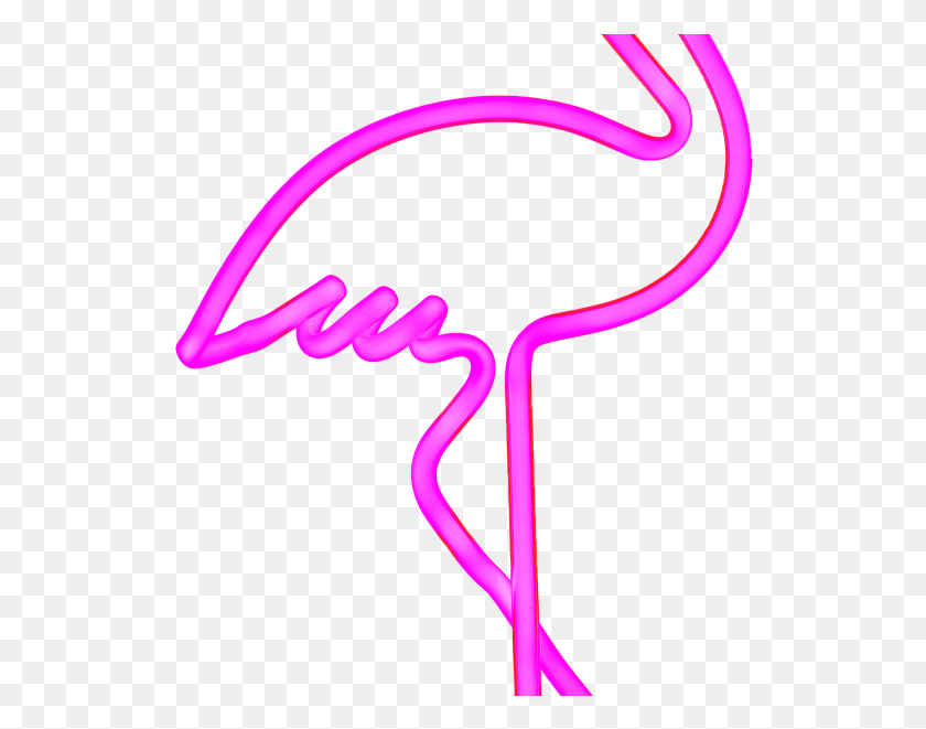 527x601 Flamingo Transparente Neon Flamingo Neon, Bow, Bird, Animal Hd Png