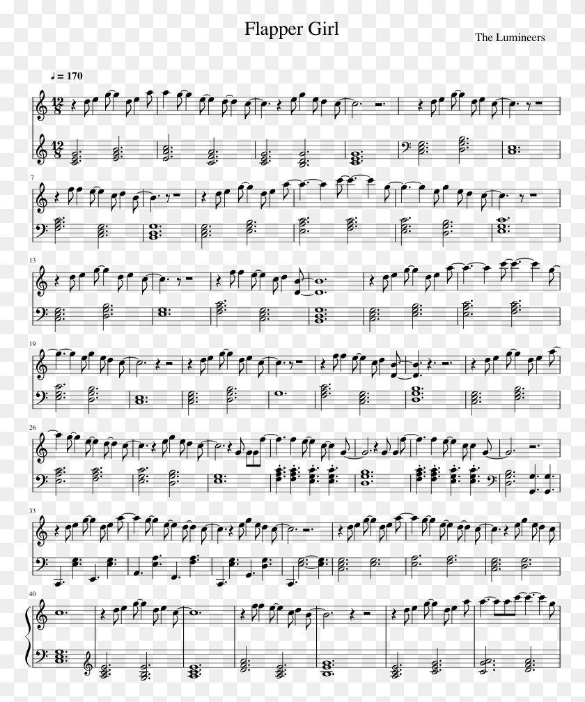 770x948 Flapper Girl By The Lumineers Sheet Music, Gray, World Of Warcraft HD PNG Download