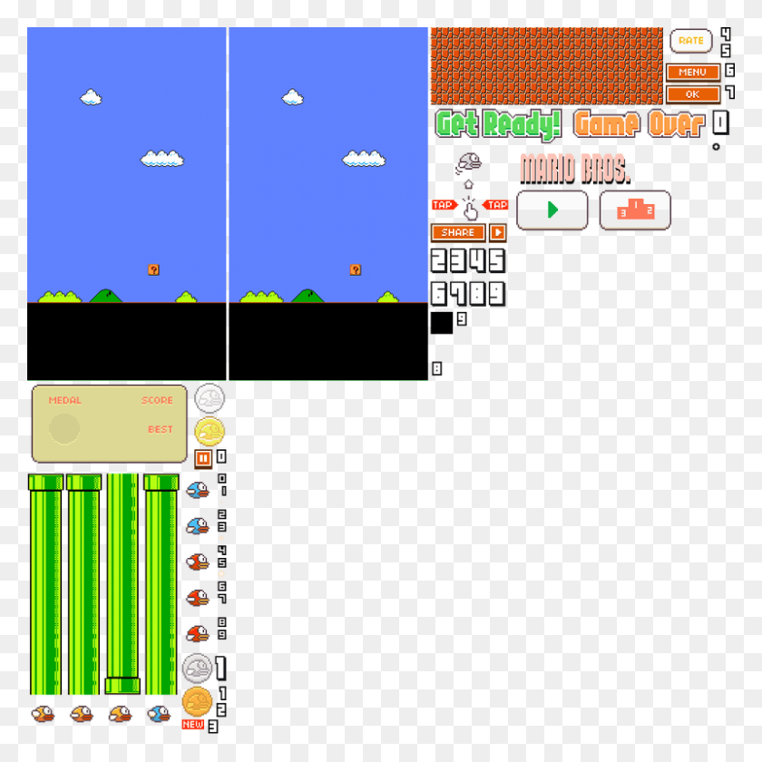 800x800 Flappy Bird Atlas, Super Mario, Scoreboard HD PNG Download