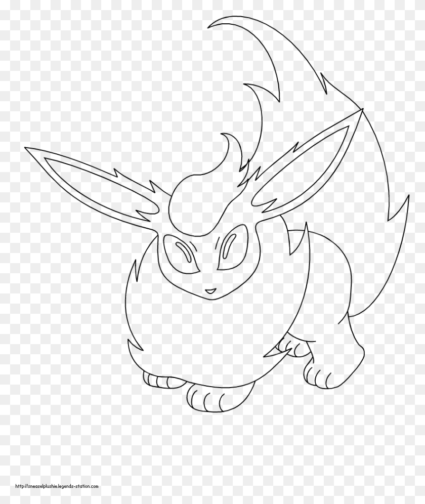 822x987 Flareon Coloring Pages Sketch, Gray, World Of Warcraft HD PNG Download