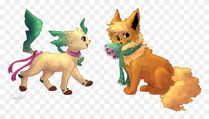 1187x638 Flareon X Leafeon Shiny Leafeon And Shiny Flareon, Mammal, Animal, Pet HD PNG Download