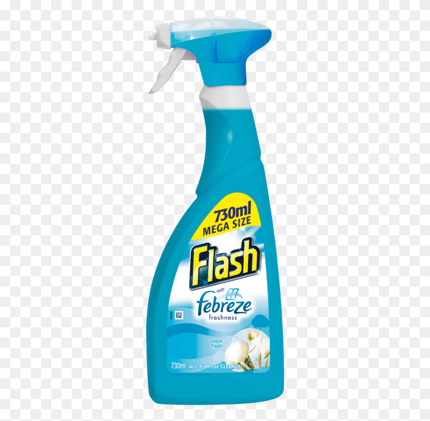 273x763 Flash Cotton Fresh All Purpose Cleaning Spray Flash Cotton Spray, Bottle, Label, Text HD PNG Download