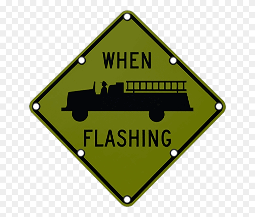 653x653 Flashing Diamond Sign Fire Truck When Flashing Penneshaw Penguin Centre, Road Sign, Symbol, Label HD PNG Download