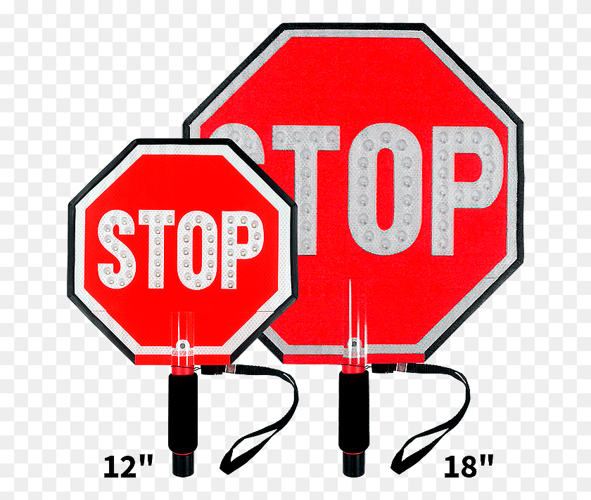 654x652 Flashing Led Hand Stop Sign, Symbol, Road Sign, Sign HD PNG Download