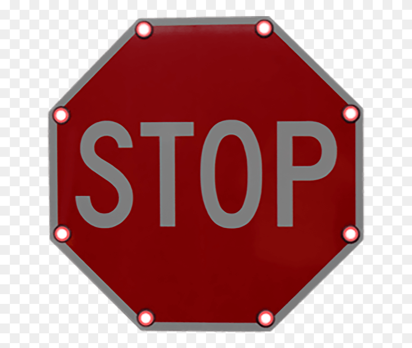 649x650 Flashing Stop Sign Night The Ave Venice, Symbol, Road Sign, Sign HD PNG Download
