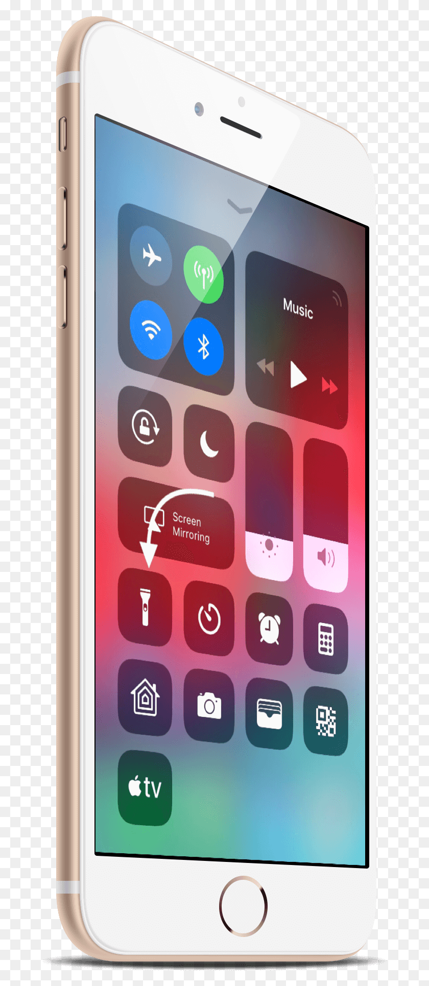 674x1871 Flashlight Icon In Control Center Iphone, Mobile Phone, Phone, Electronics HD PNG Download