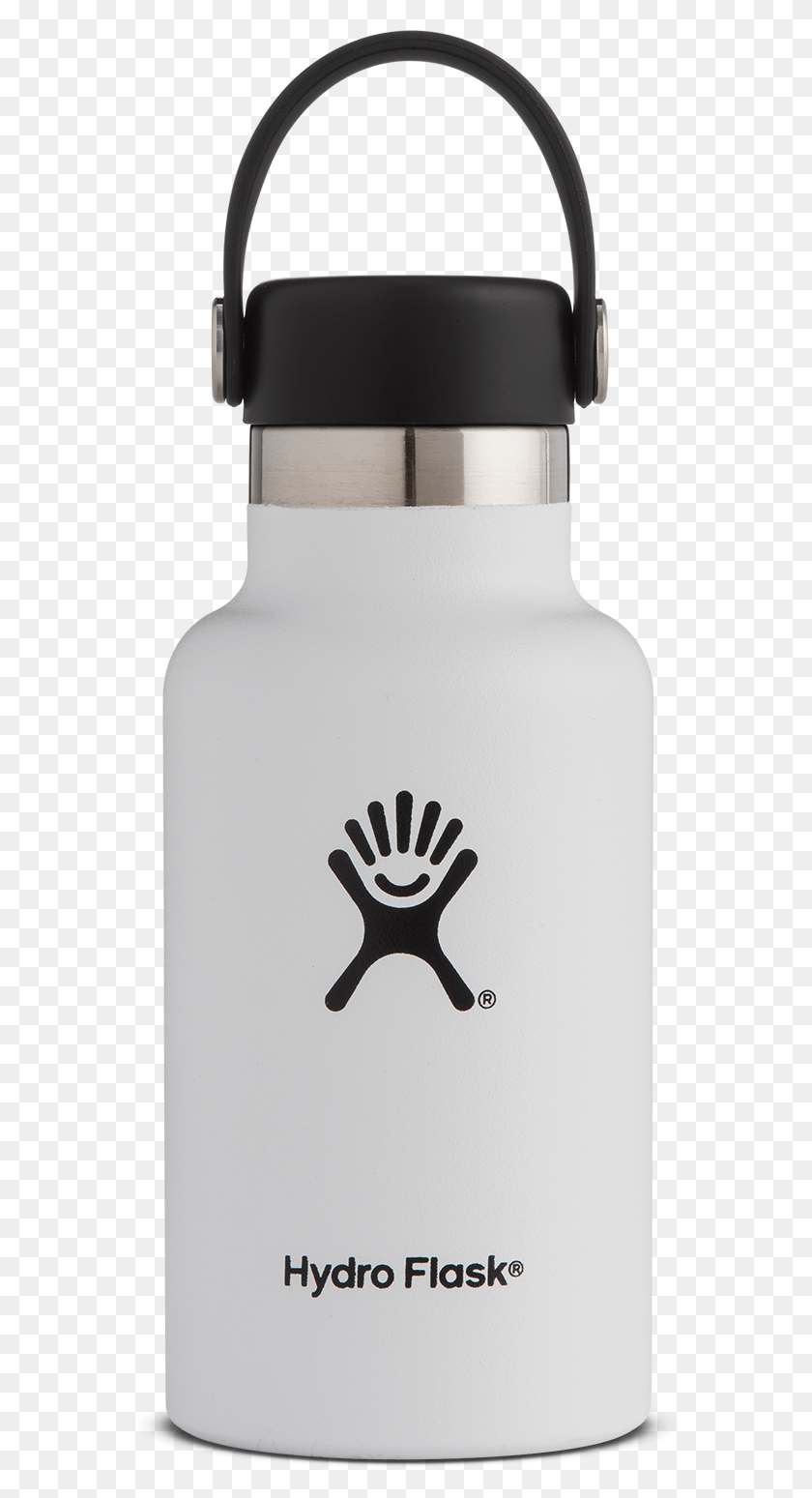 574x1489 Flask White Hydro Flask, Bottle, Jar, Hand HD PNG Download