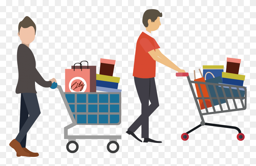 2083x1299 Flat Design Icon Cart Shopping Flat Design, Person, Human, Shopping Cart HD PNG Download