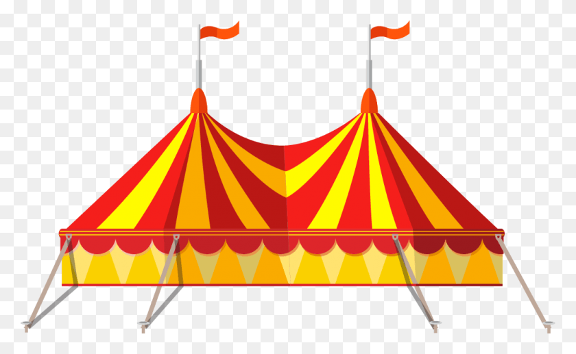 1002x588 Flat Design Illustration Cartoon Circus, Leisure Activities, Tent, Crowd HD PNG Download