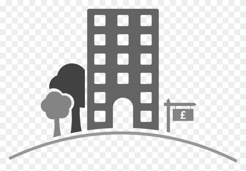 960x645 Flat For Sale Apartment Estate Agent Real Estate Building Clipart Black And White, Architecture, Tower HD PNG Download