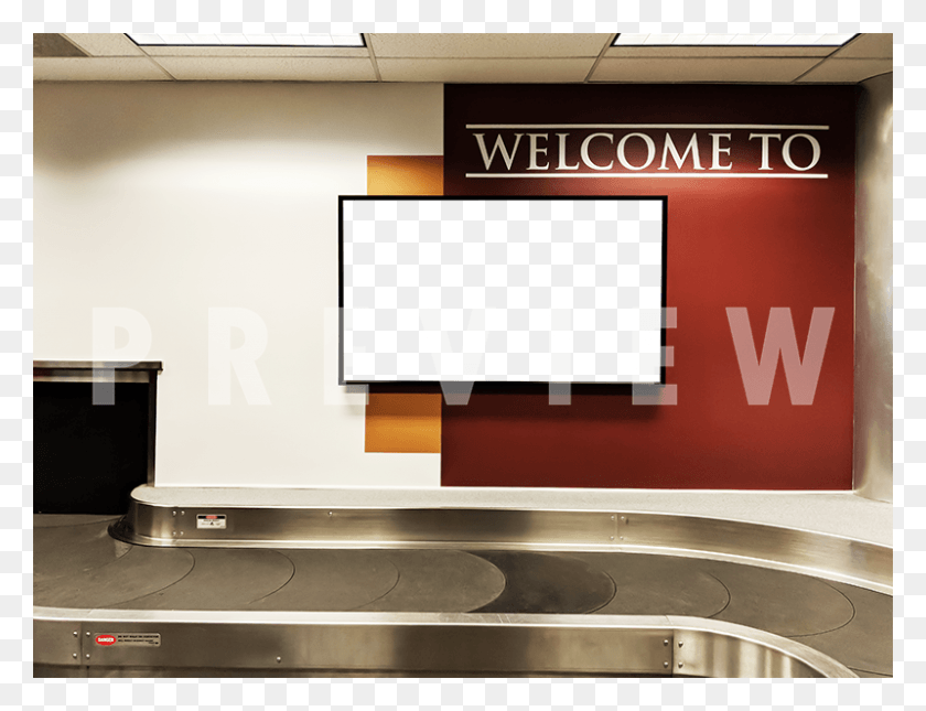 800x600 Flat Screen Television At The Baggage Carousel Area Architecture, Cooktop, Indoors, Interior Design HD PNG Download