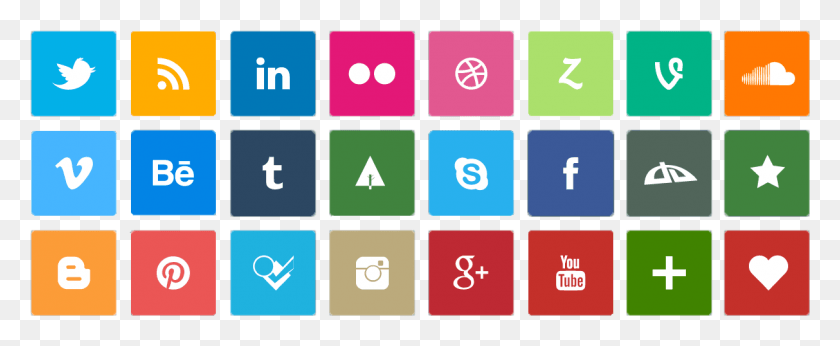 1213x445 Flat Social Media Icons Social Media Icons, Number, Symbol, Text HD PNG Download