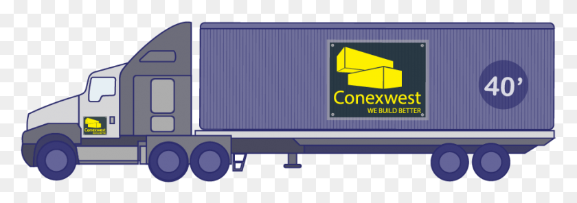 915x278 Flatbed Container Delivery Trailer Truck, Trailer Truck, Vehicle, Transportation HD PNG Download