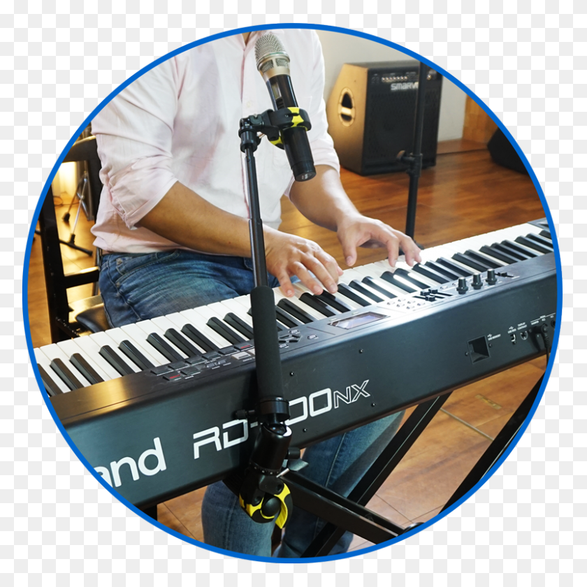 800x800 Электрическое Пианино С Гибким Зажимом, Активный Отдых, Музыкальный Инструмент, Человек Hd Png Скачать