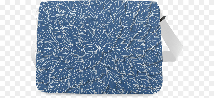 Floating Leaf Pattern Navy Blue White Messenger Bag Coin Purse, Accessories, Handbag, Home Decor Clipart PNG