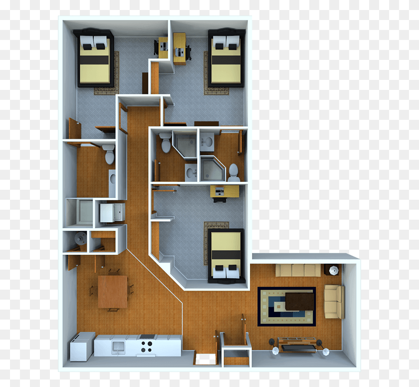 609x715 Floor Plans Penn State Abington Lions Gate Apartments, Floor Plan, Diagram, Plan HD PNG Download