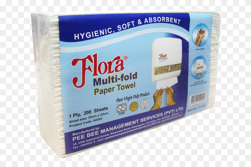 636x500 Flora 1 Ply Multifold Paper Towel Flora Tissue, Label, Text, Word HD PNG Download