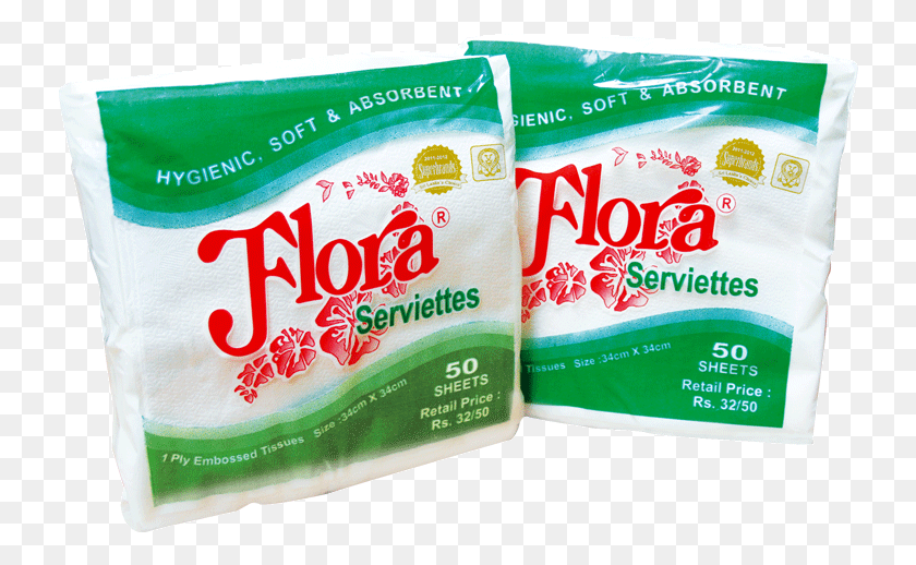 734x458 Flora Paper Serviette 1 Ply 50 Sheets Flora Tissue, Food, Plastic Bag, Bag HD PNG Download
