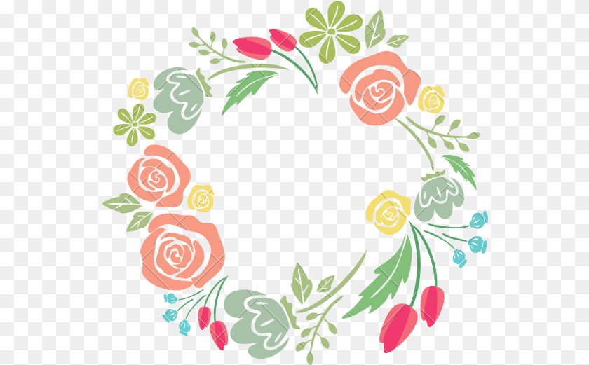 551x521 Floral Border Picture Round Border Flower Design Pink, Art, Floral Design, Graphics, Pattern PNG