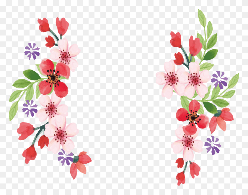 3284x2524 Floral Borders Floral Border Watercolor, Floral Design, Pattern, Graphics HD PNG Download