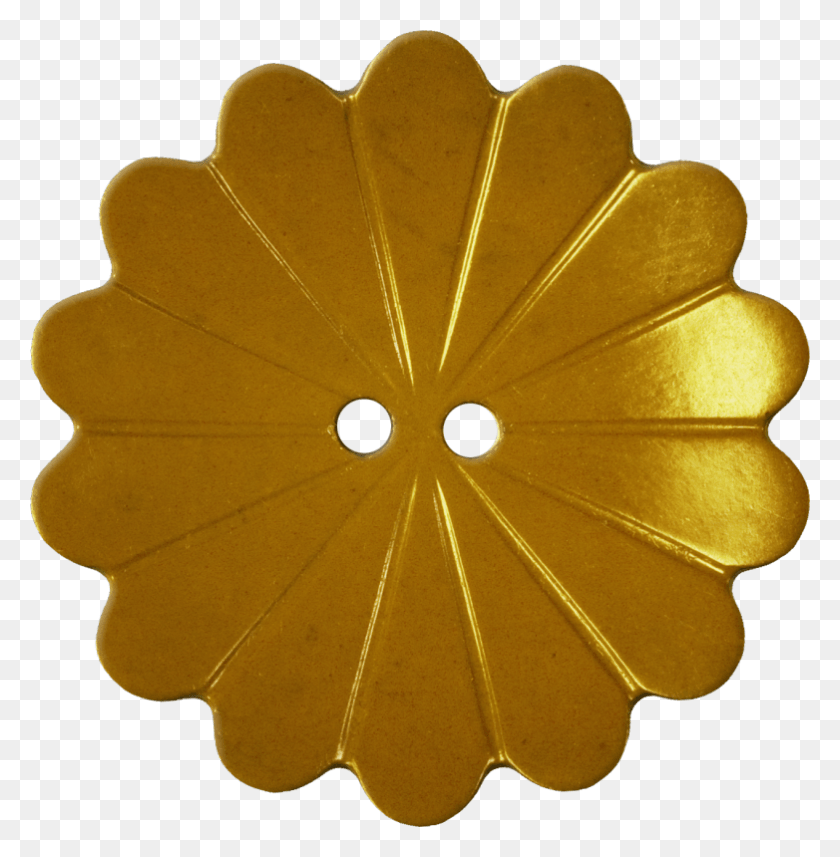 782x800 Floral Button With Fourteen Petals Gold Construction Paper, Plant, Light, Leaf HD PNG Download