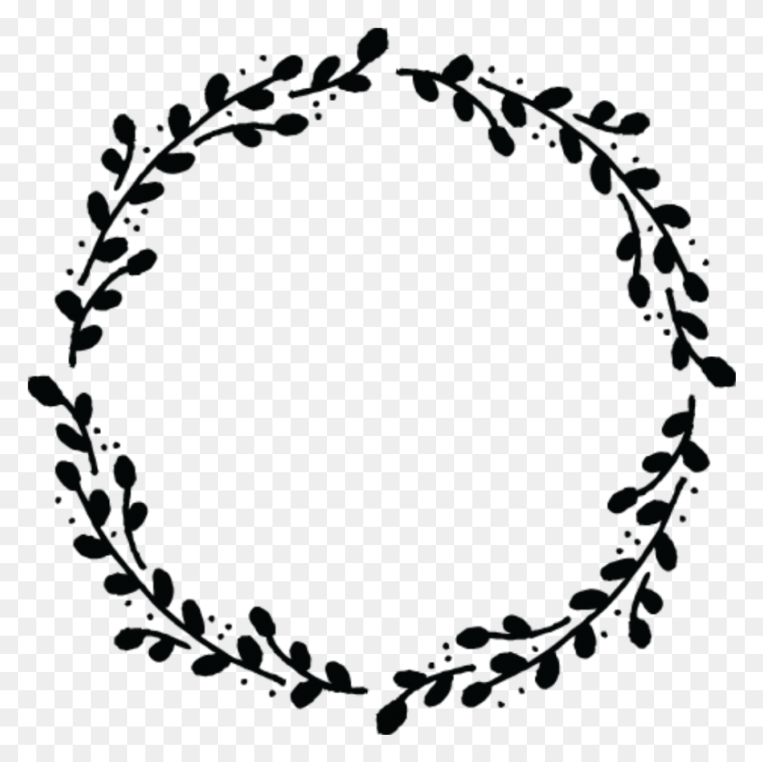 953x953 Floral Circle Border Black And White, Text, Alphabet, Pattern HD PNG Download