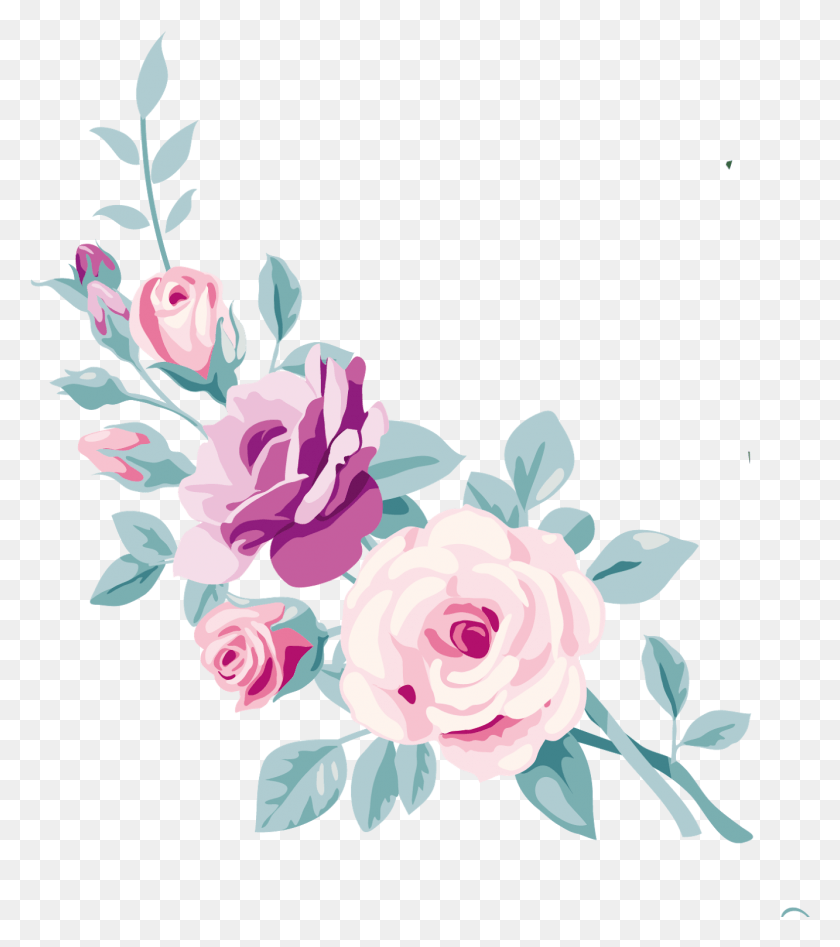 1332x1515 Floral Com Borboletas Rosa Flower Text Dividers, Graphics, Floral Design HD PNG Download