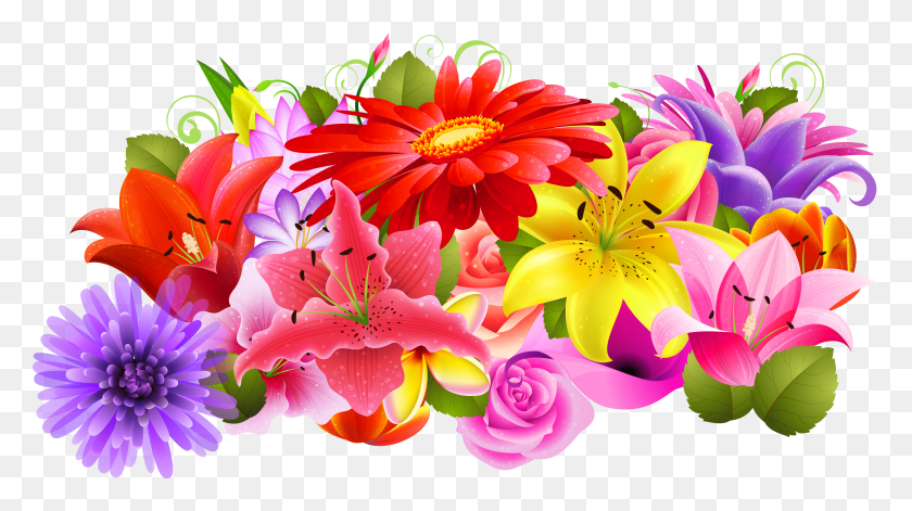 4991x2634 Floral Decor Clipart Free Floral Decoration Clip Art HD PNG Download
