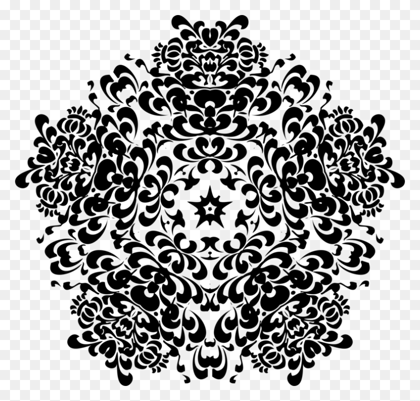 788x750 Floral Design Decorative Arts Black And White Abstract Transparent Vintage Design, Gray, World Of Warcraft HD PNG Download